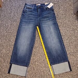 Womens KUT FROM THE KLOTH Blue Denim CUFF JEANS High RISE